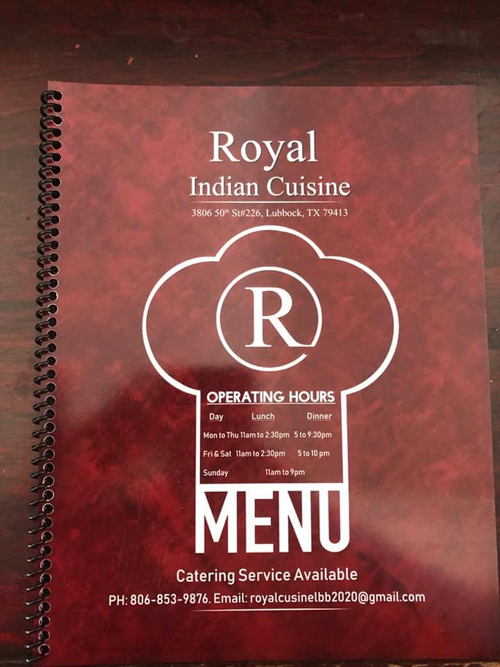 Royal Indian Cuisine 3806 50th St #226, Lubbock