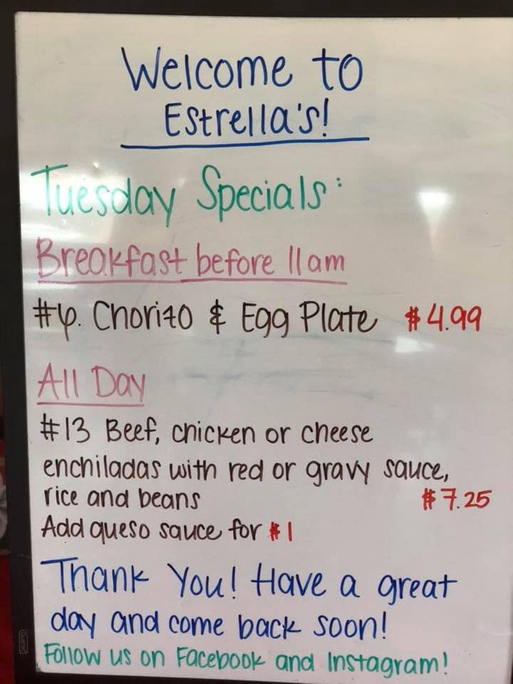 J & L Cuevas Restaurante Menu