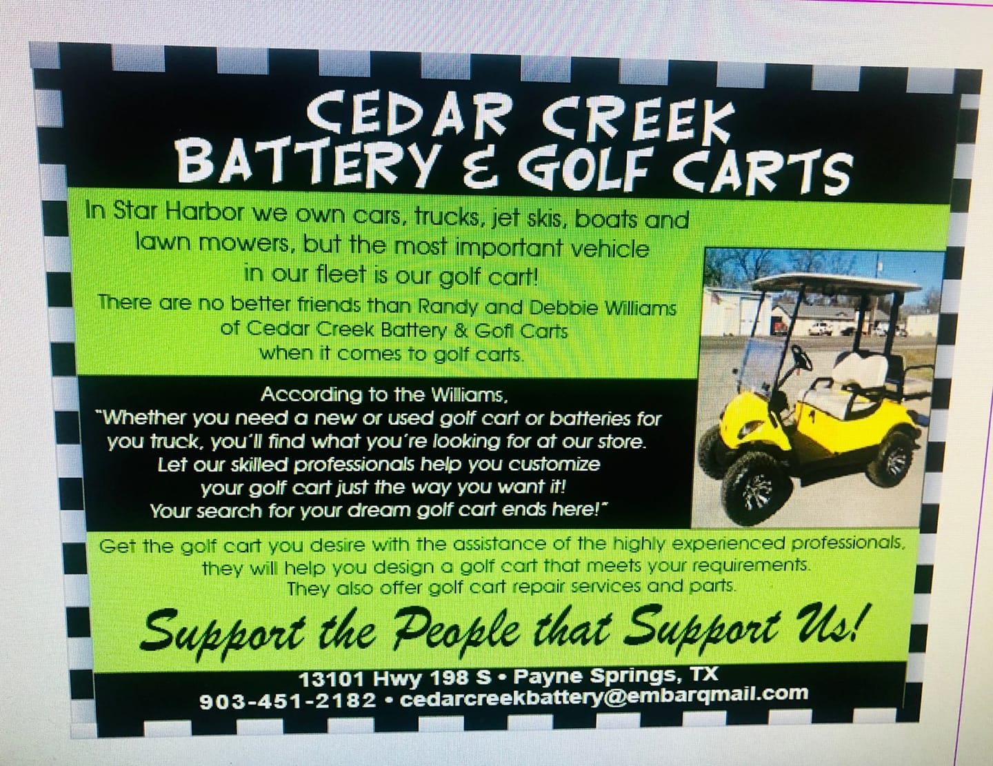 Cedar Creek Battery & Golf Carts