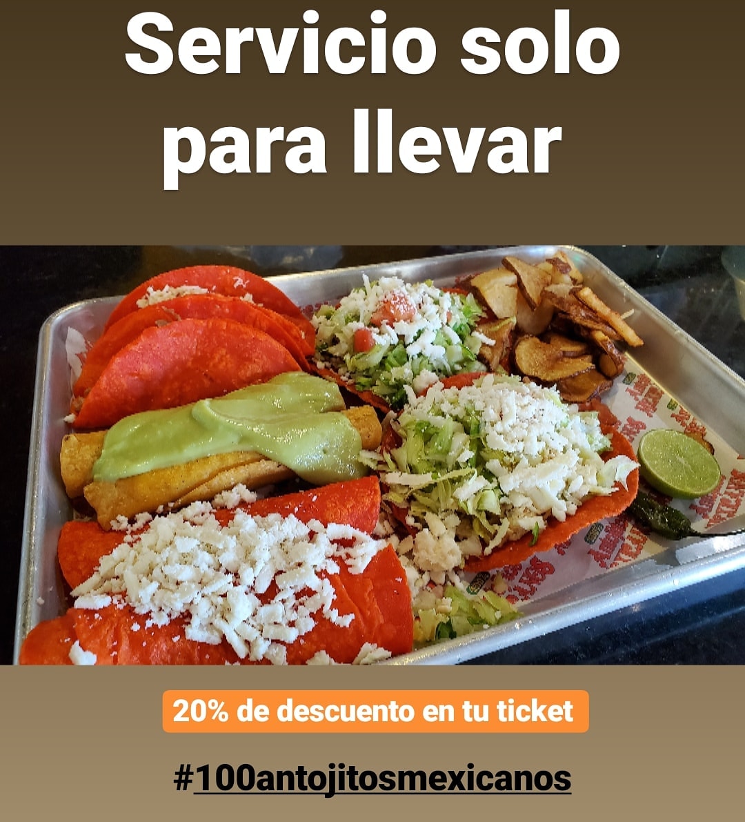 100% Antojitos Mexicanos 100 E Nolana Ave #195, McAllen