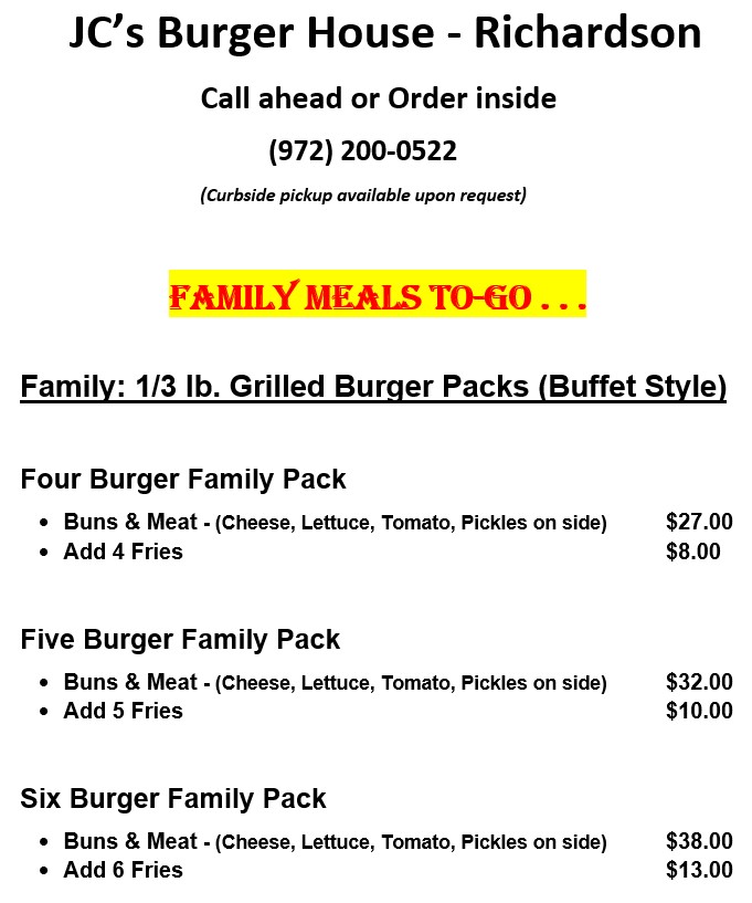 JC's Burger Bar 101 S Coit Rd, Richardson