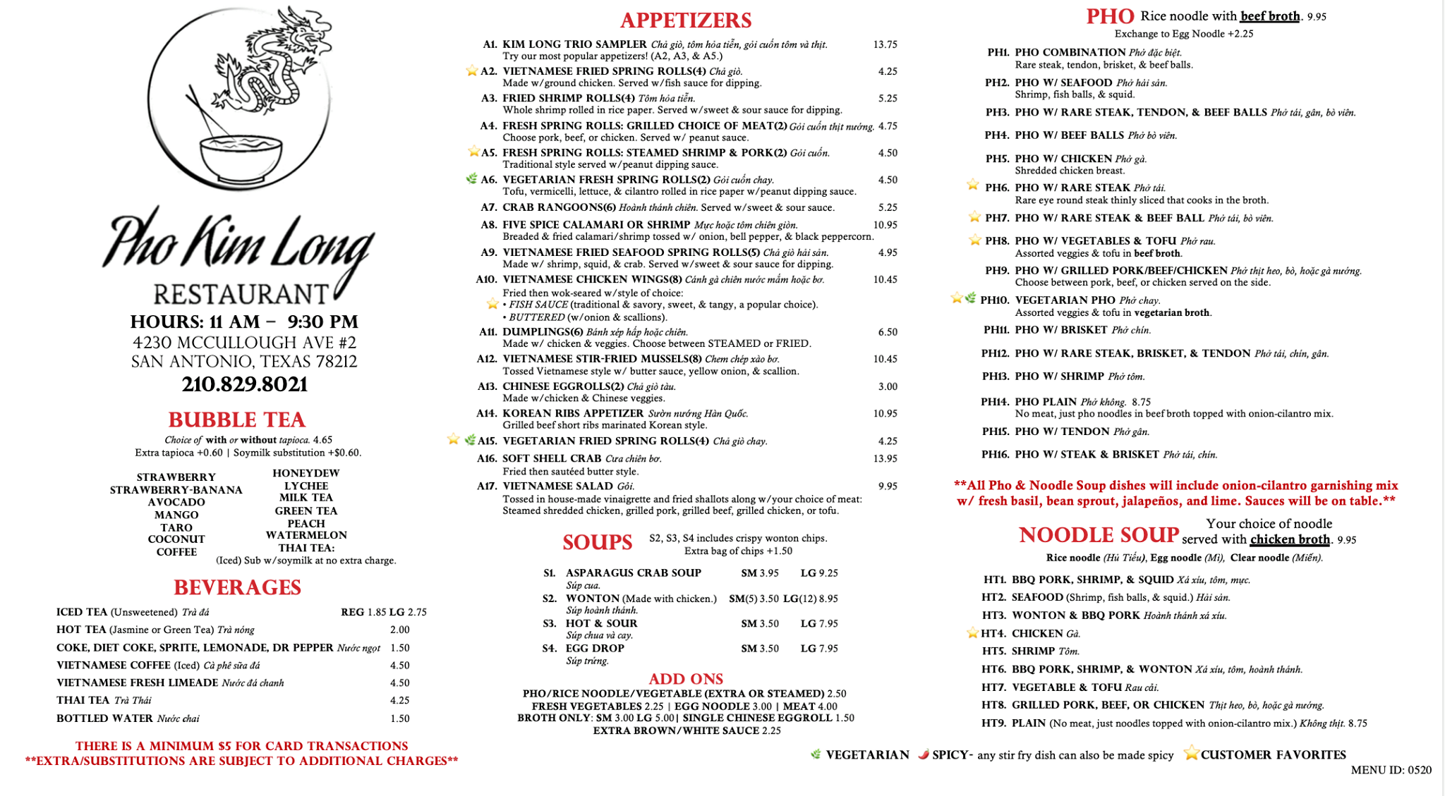 Pho Kim Long 4230 McCullough Ave #2, San Antonio