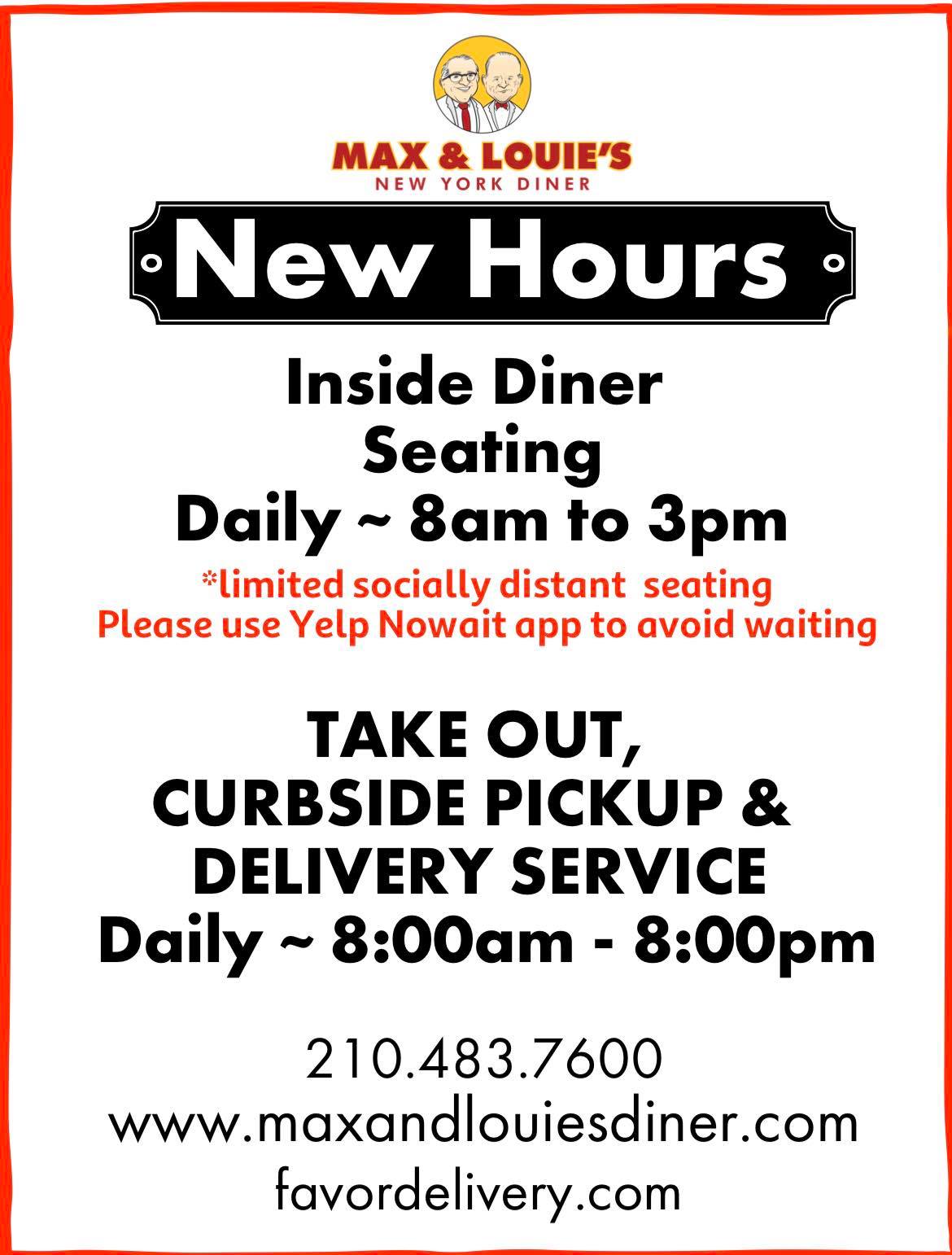 Max and Louie's New York Diner 226 W Bitters Rd Suite 126, San Antonio