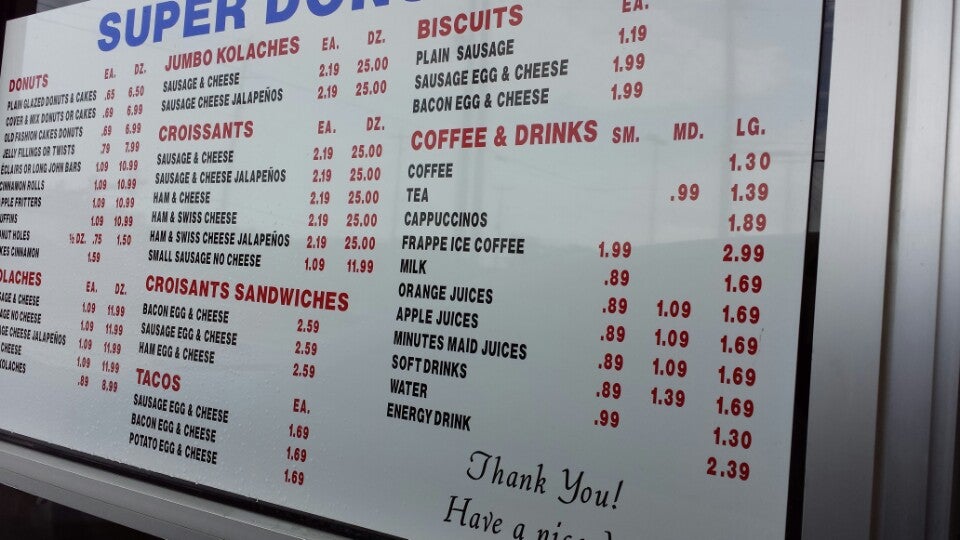 Grand Donuts Menu