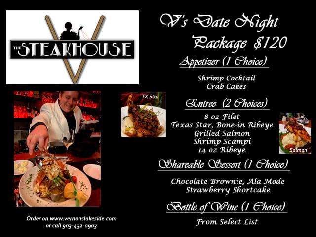 V's Steakhouse Menu