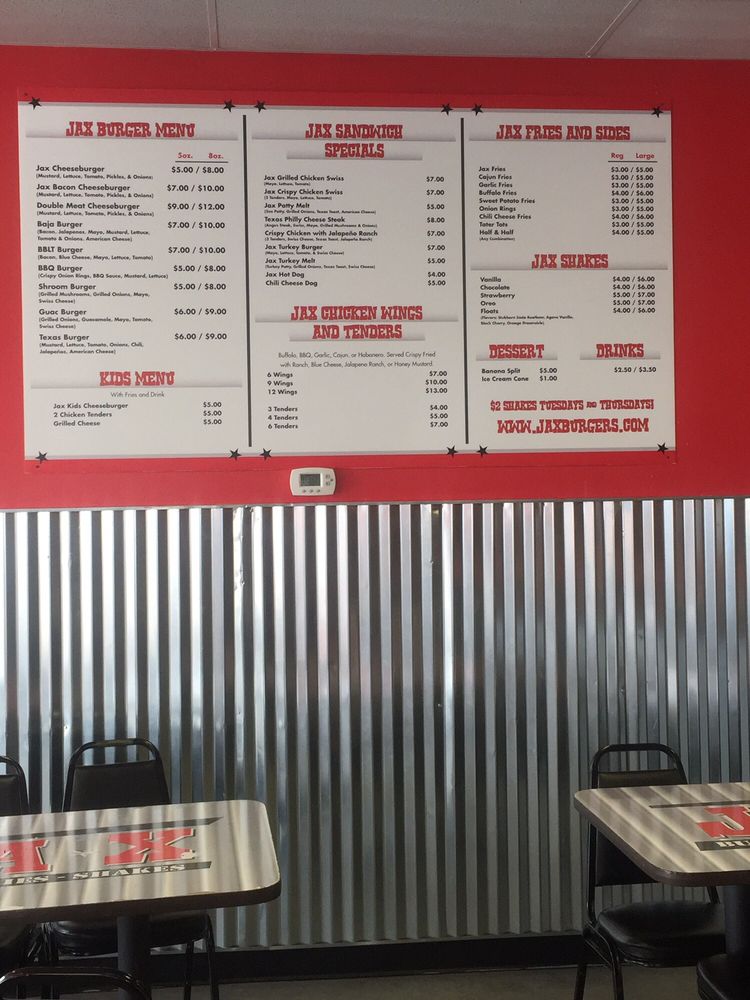 Jax Burgers Fries & Shakes 4334 Farm to Market 2920, Spring