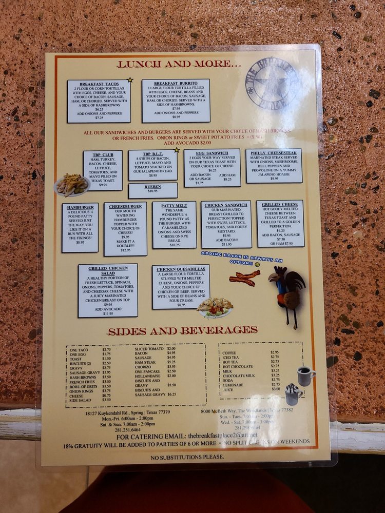 The Breakfast Place 18127 Kuykendahl Rd, Spring