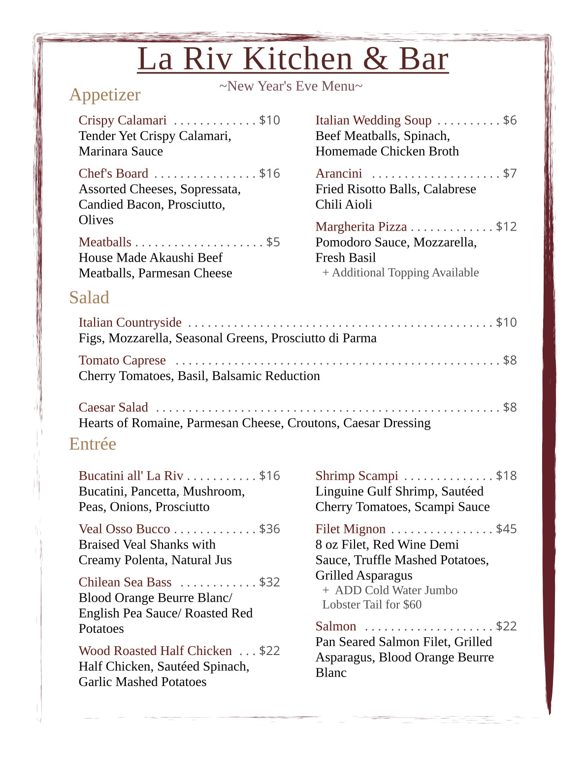 Sona Wine Bar & Small Plates Menu