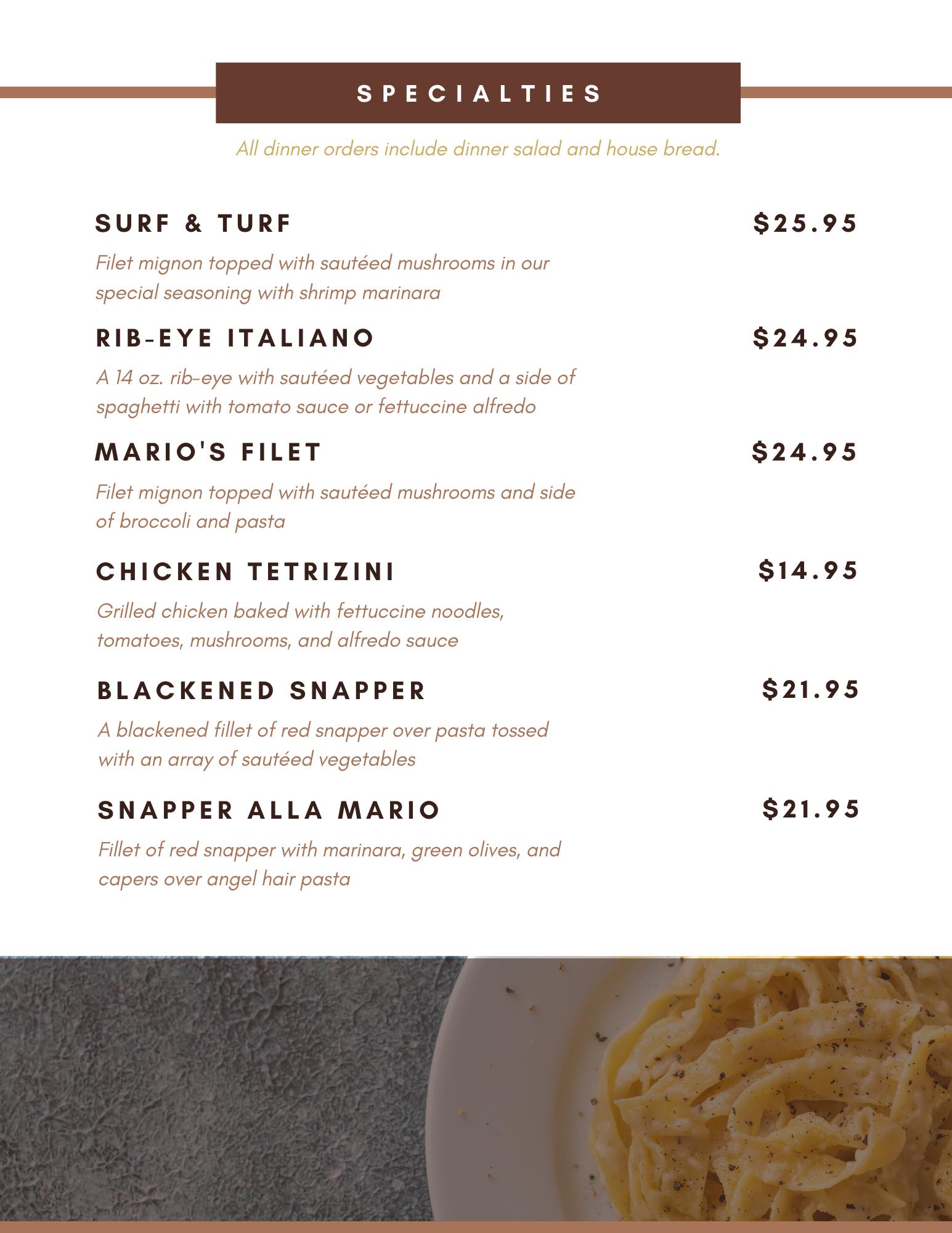 Mario's Italian Restaurant 7916 S Broadway Ave # 200, Tyler