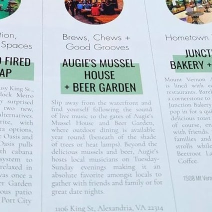 Augie's Mussel House and Beer Garden 1106 King St, Alexandria