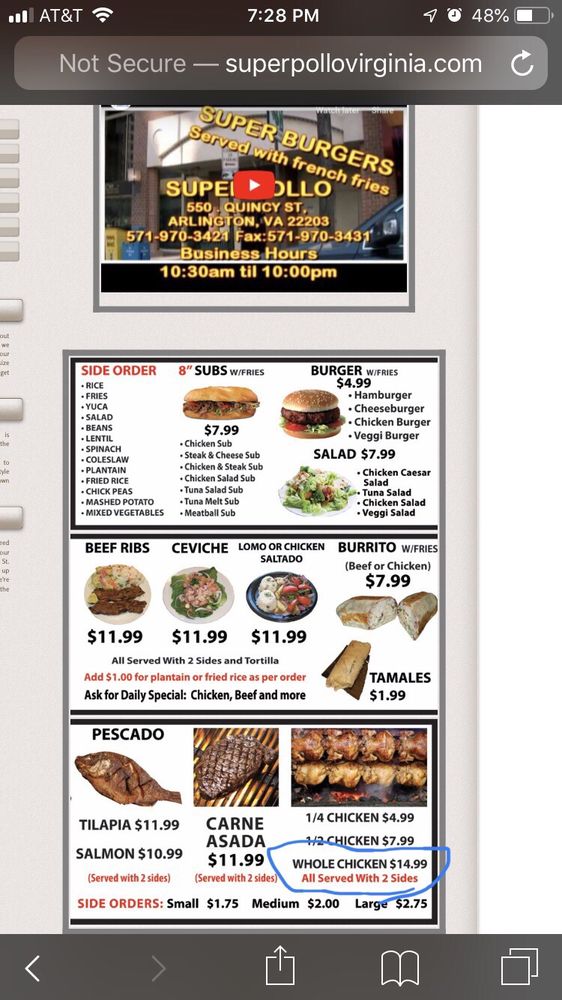 Super Pollo 550 N Quincy St, Arlington