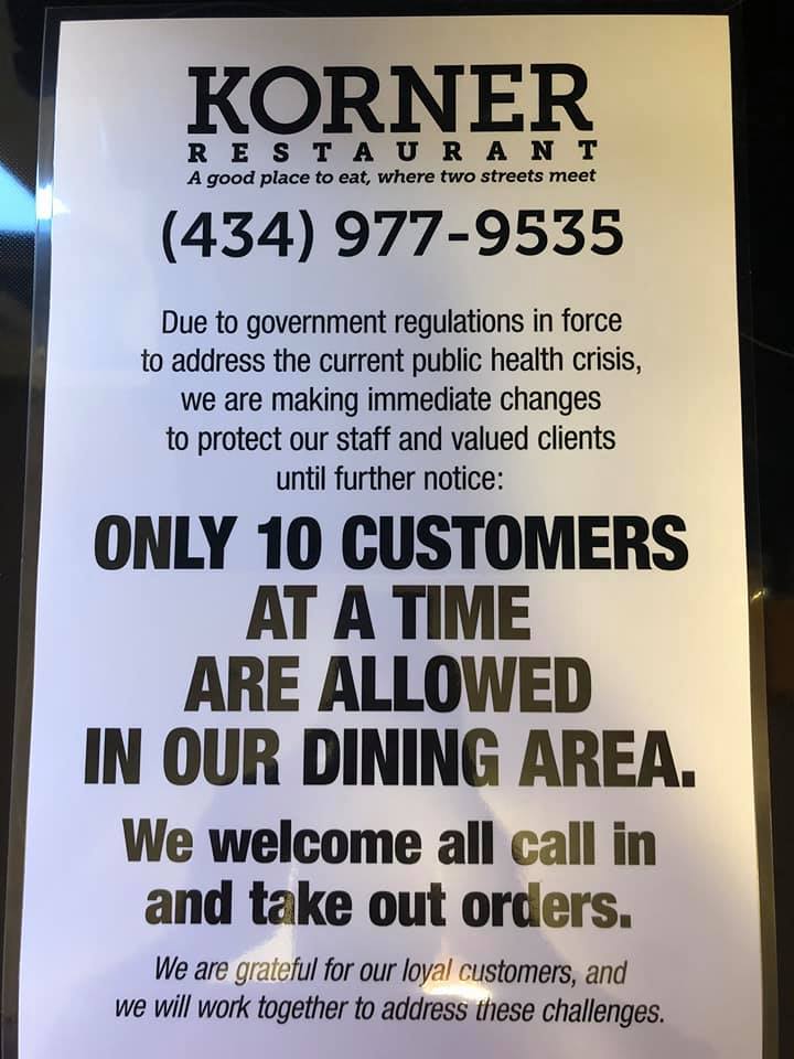 Korner Restaurant & Catering 415 Roosevelt Brown Blvd, Charlottesville