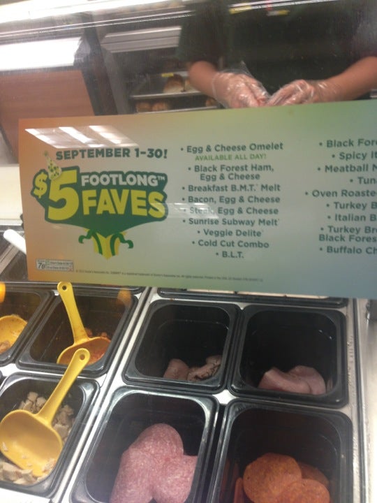 Subway Menu