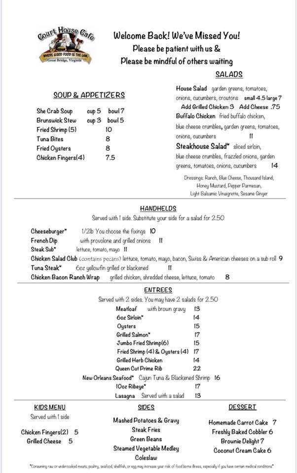 Court House Cafe 350 S Battlefield Blvd, Chesapeake