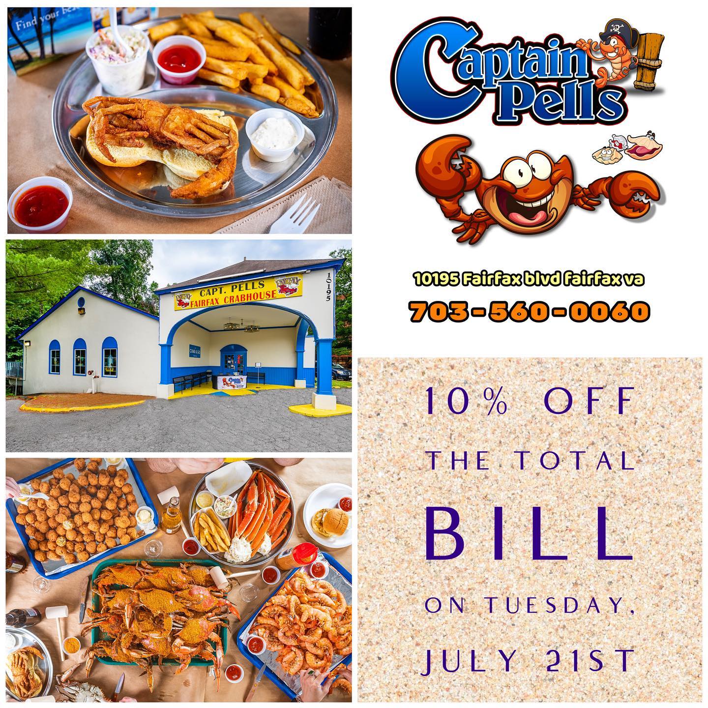 Captain Pell's Fairfax Crabhouse 10195 Fairfax Blvd, Fairfax