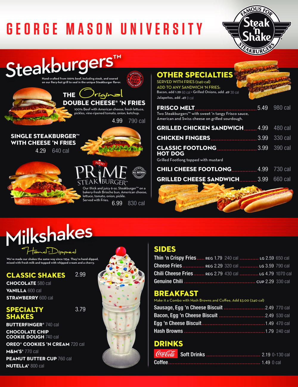 Steak 'n Shake Menu