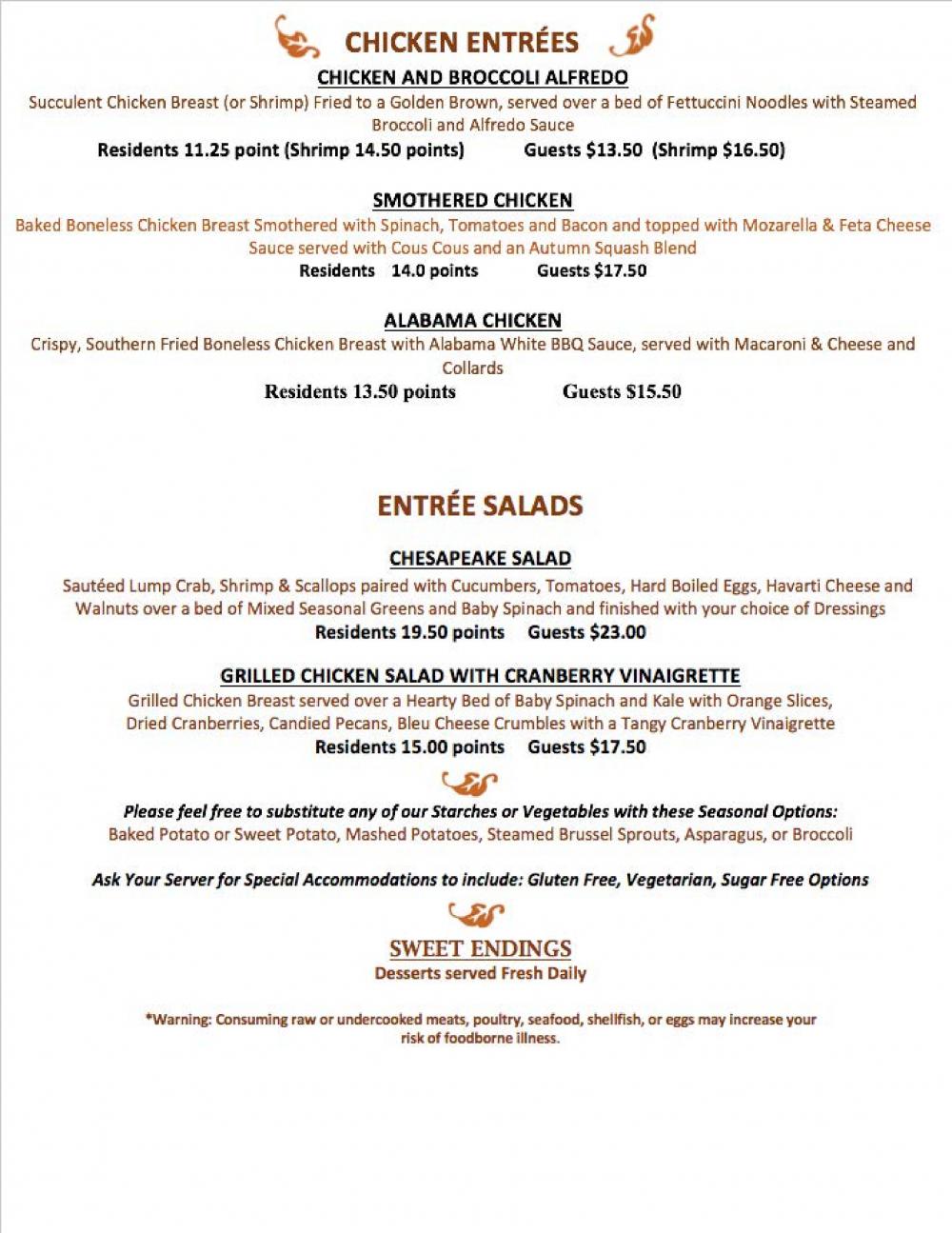 The Back Porch & Grille Menu