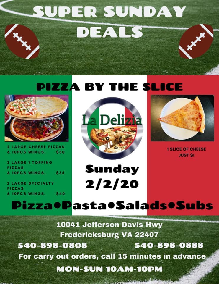 La Delizia Pizza 10041 Jefferson Davis Hwy, Fredericksburg