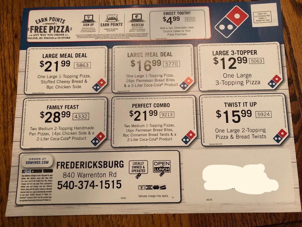 Domino's Pizza 840 Warrenton Rd Ste 102, Fredericksburg