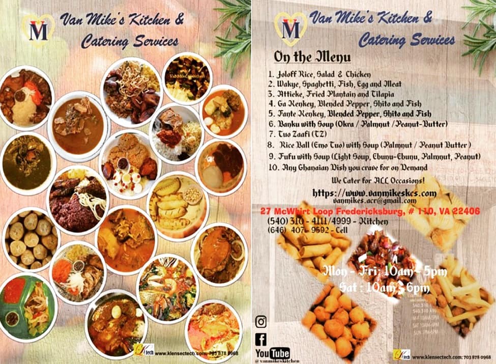 VanMike's Kitchen Menu