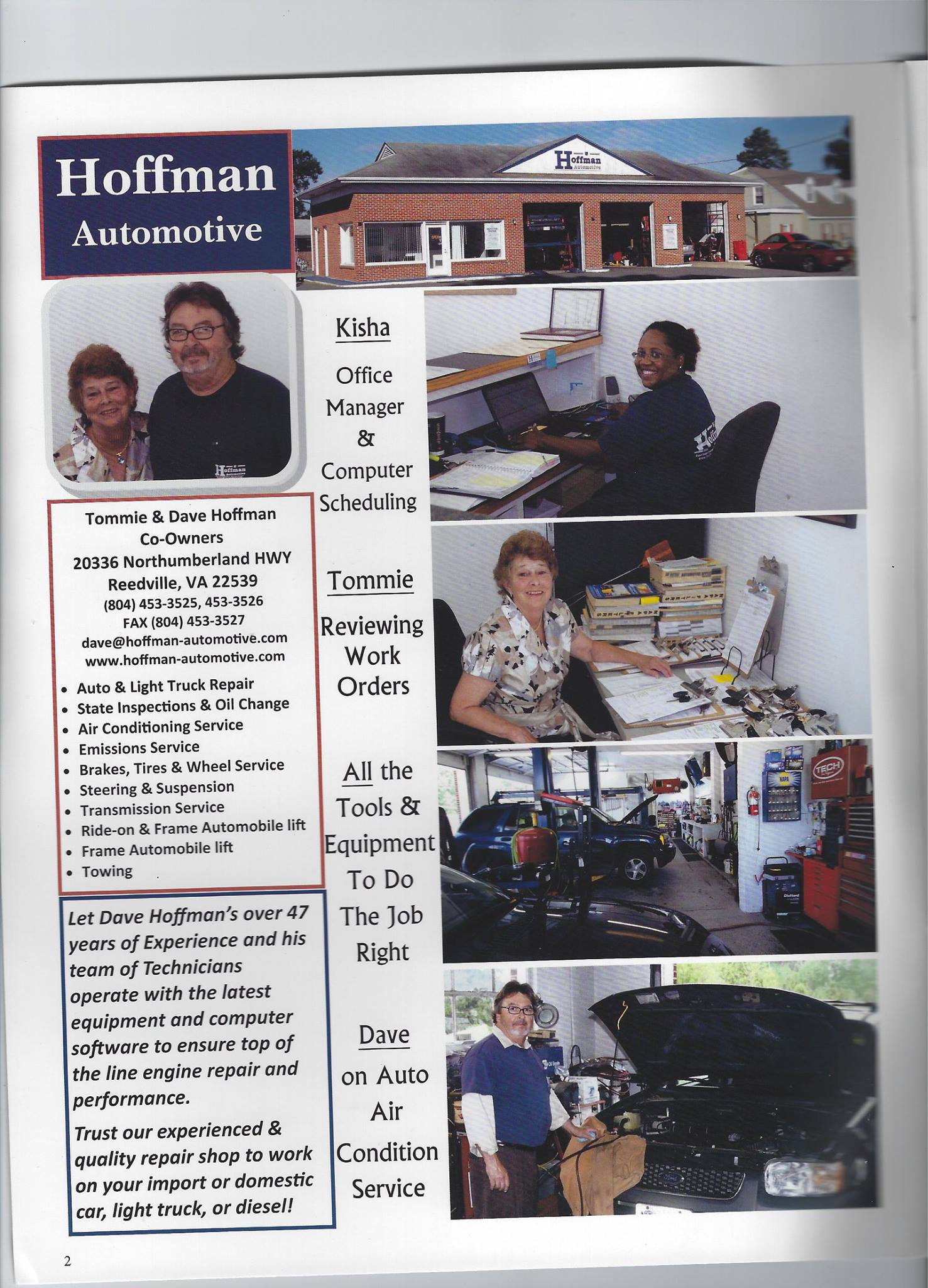 Hoffman Automotive, INC. 20336 Northumberland Hwy, Reedville