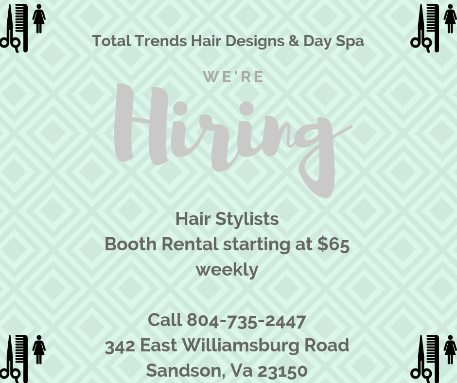 Total Trends Hair Design & Day Spa 342 E Williamsburg Rd, Sandston Virginia 23150