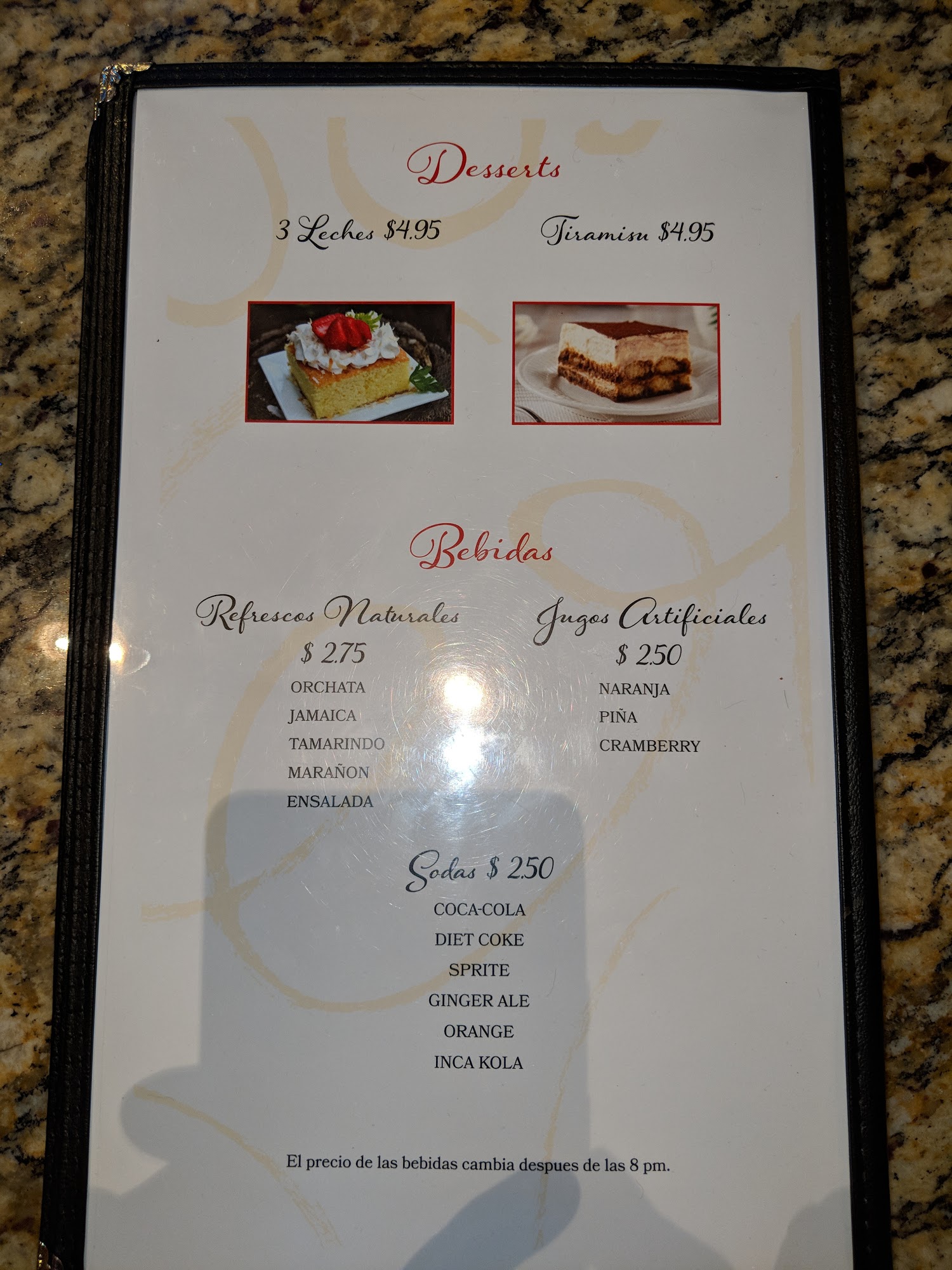 Casa Blanca Tandoori Menu