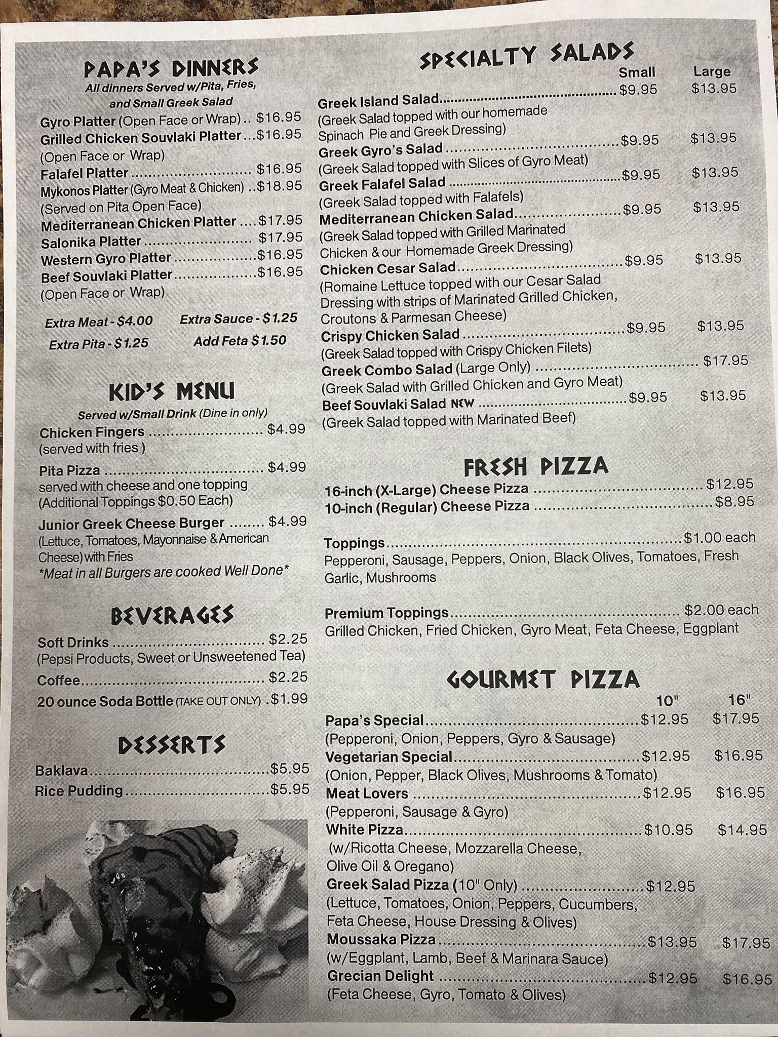 Papa's Greek family restaurant, Papas pizza 5386 Kemps River Dr UNIT 110, Virginia Beach