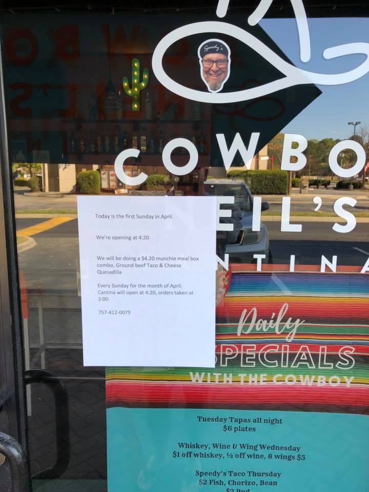 Cowboy Neil’s Tex-Mex Cantina 1408 N Great Neck Rd #105, Virginia Beach