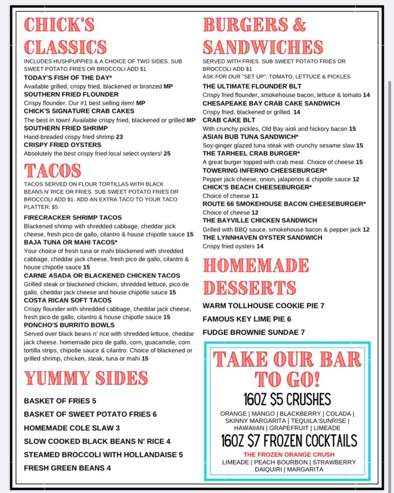 Chick's Oyster Bar 2143 Vista Cir, Virginia Beach