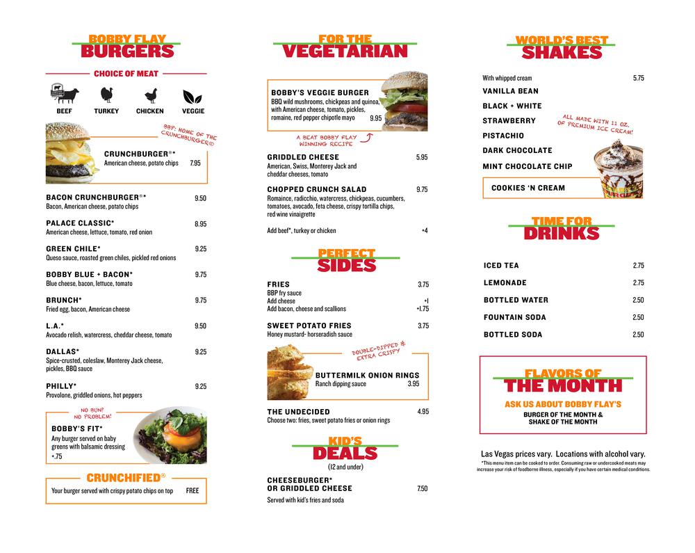 BOBBY'S BURGER PALACE Menu