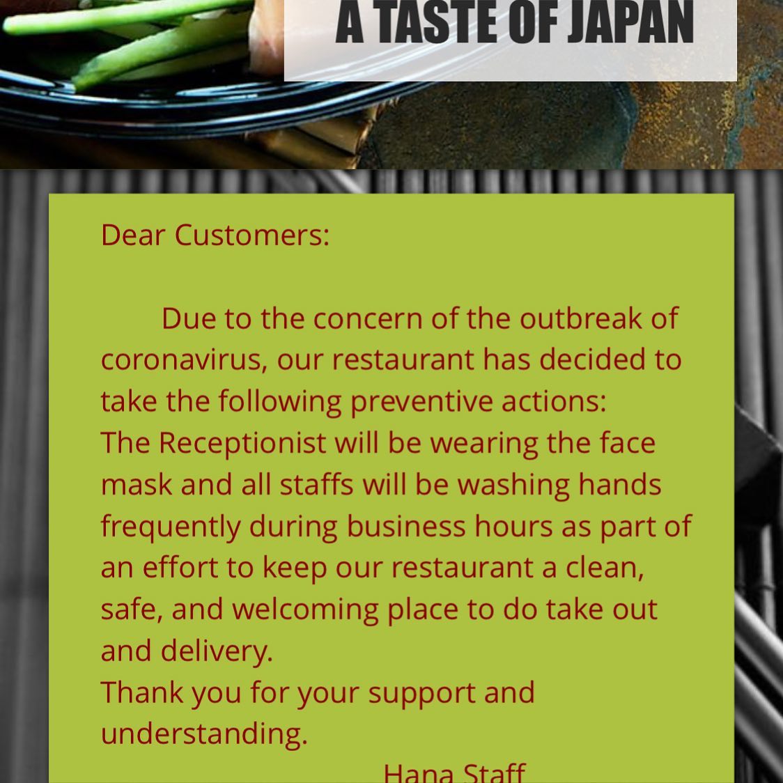 HANA Japanese Restaurant 150 Dorset St #340, South Burlington