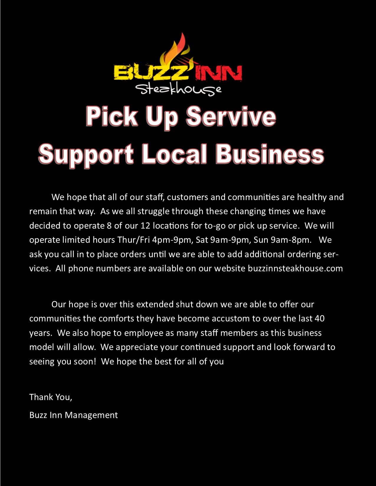 Buzz Inn Steakhouse 9504 19th Ave SE, Everett
