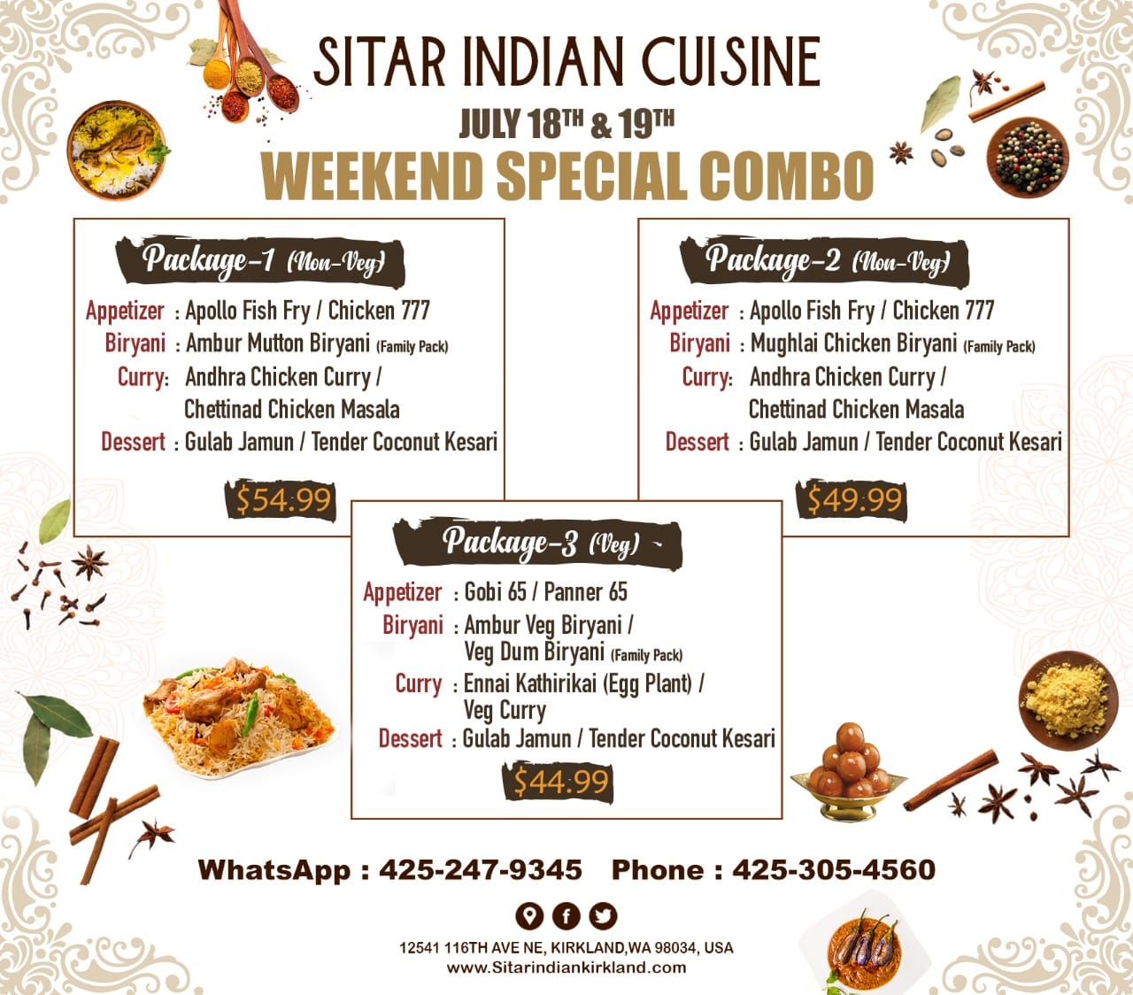 Sitar Indian Cuisine 12541 116th Ave NE, Kirkland