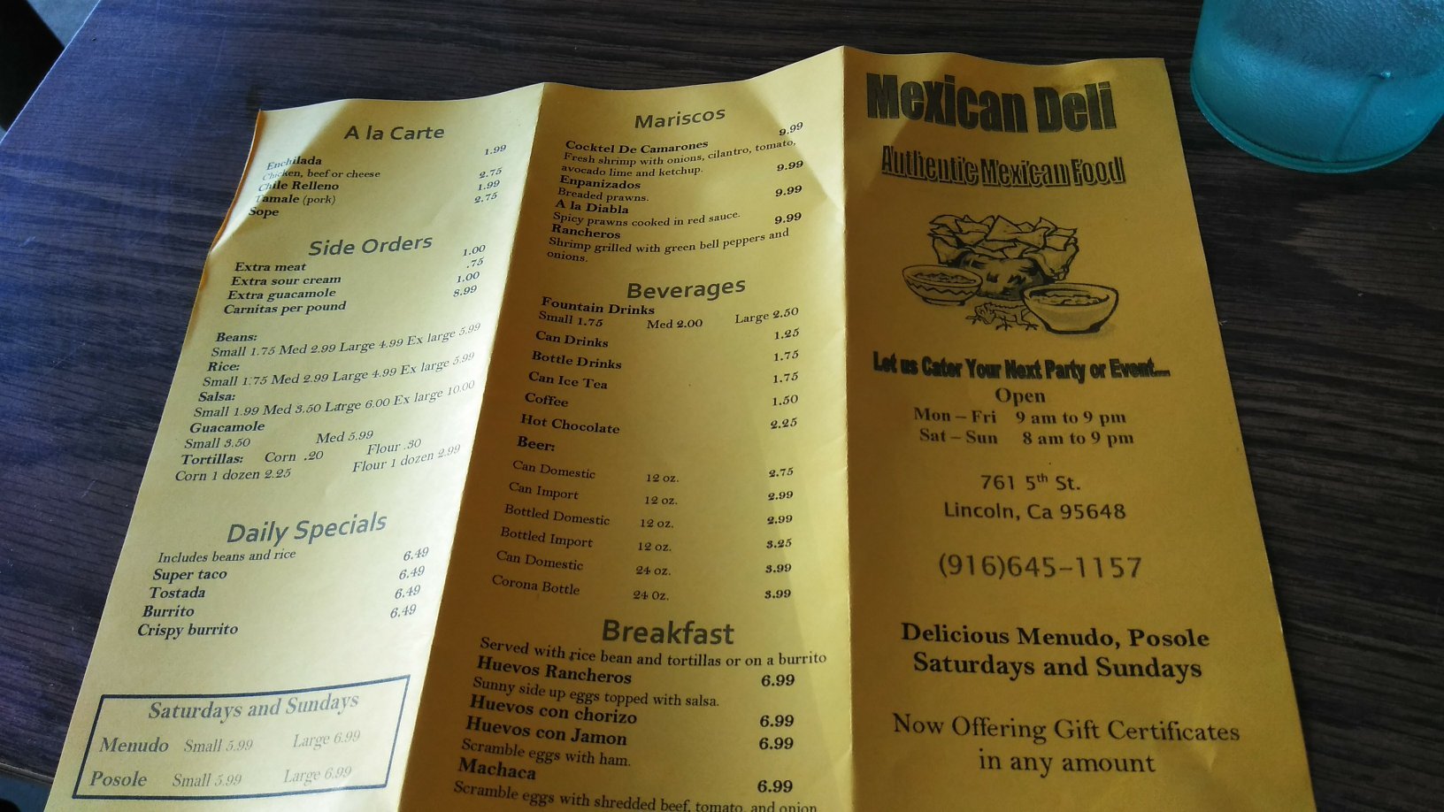 Oli's Deli (Hot Asian and Mexican Food) Menu