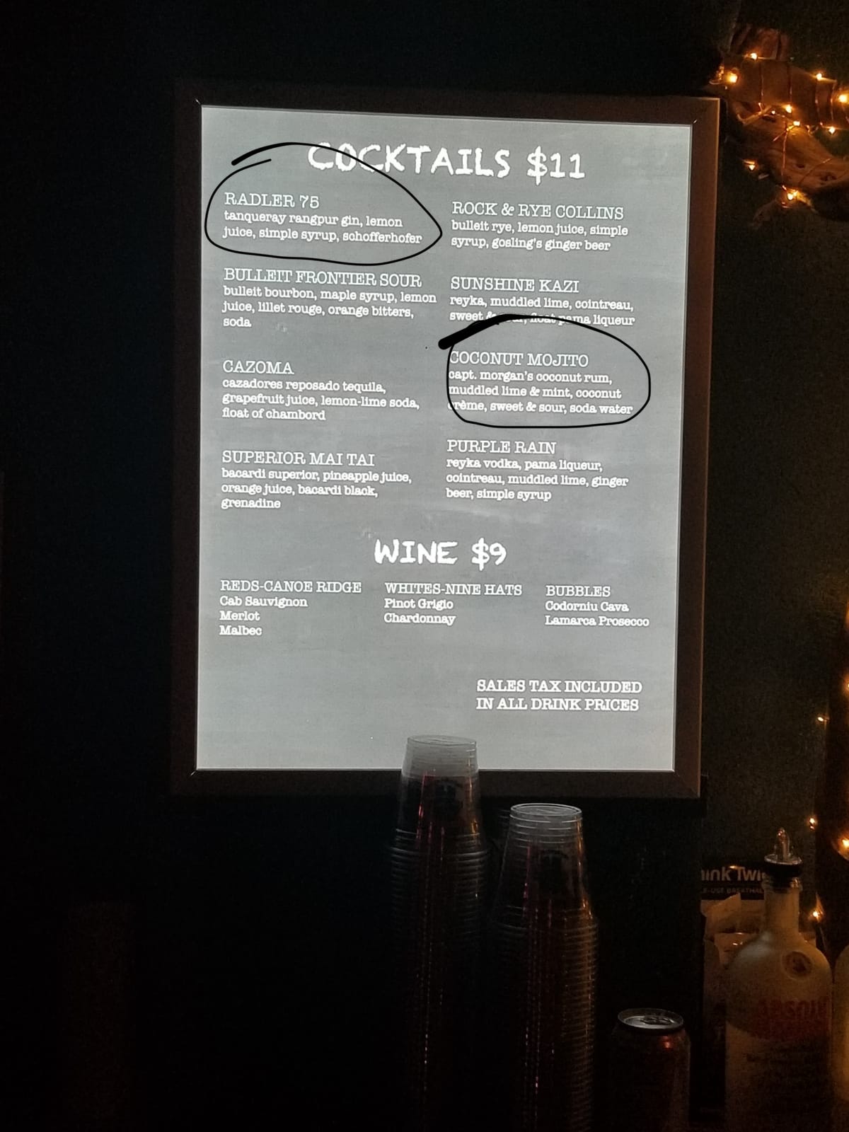 Nectar Lounge Menu