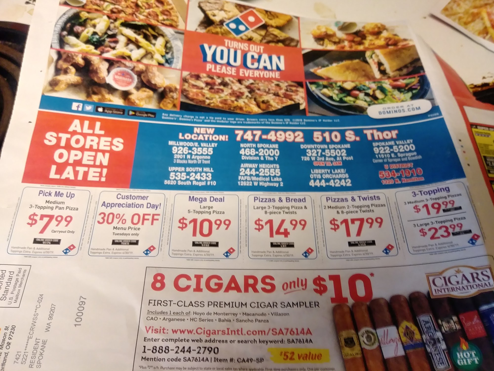Domino's Pizza Menu