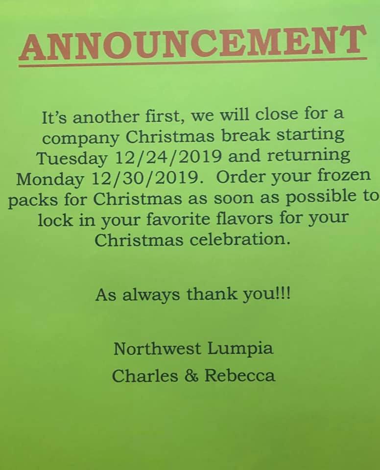 Northwest Lumpia 1607 Center St, Tacoma