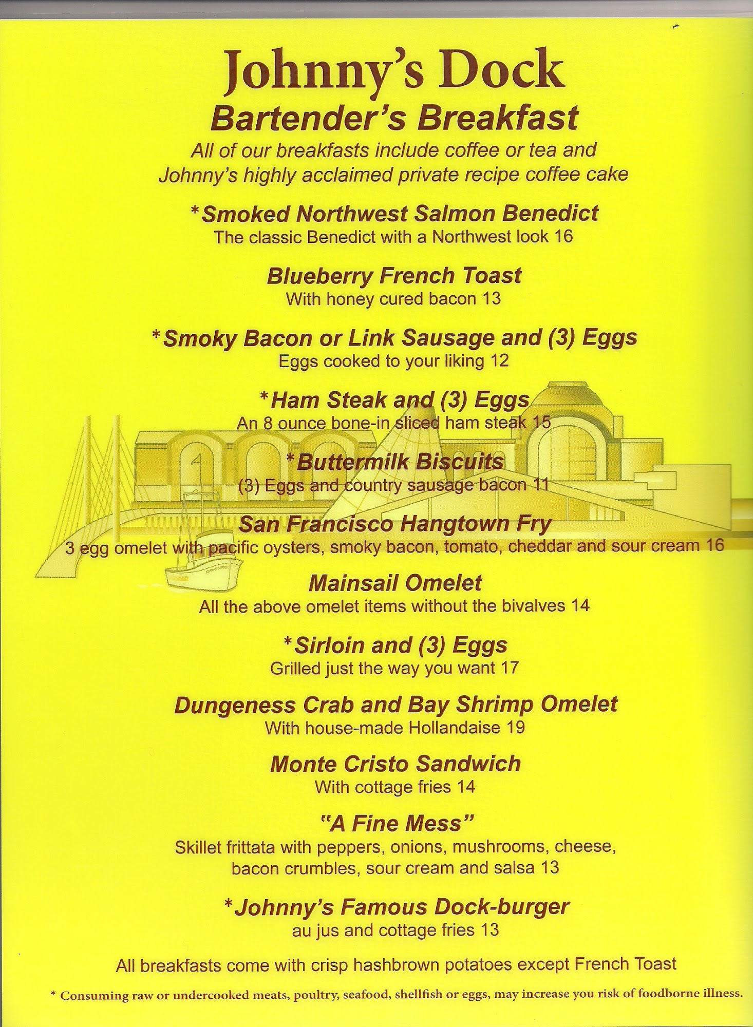 Johnny's Dock Restaurant & Marina Menu
