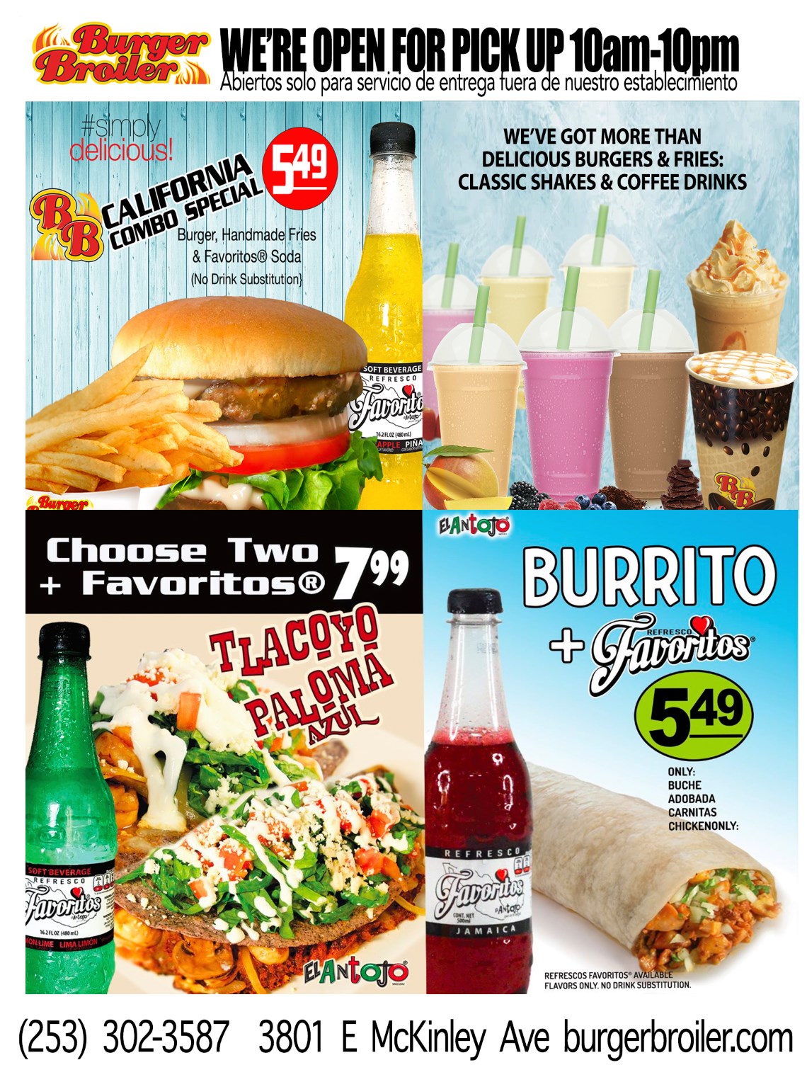 Burger Broiler Tacoma 3801 E McKinley Ave #2941, Tacoma