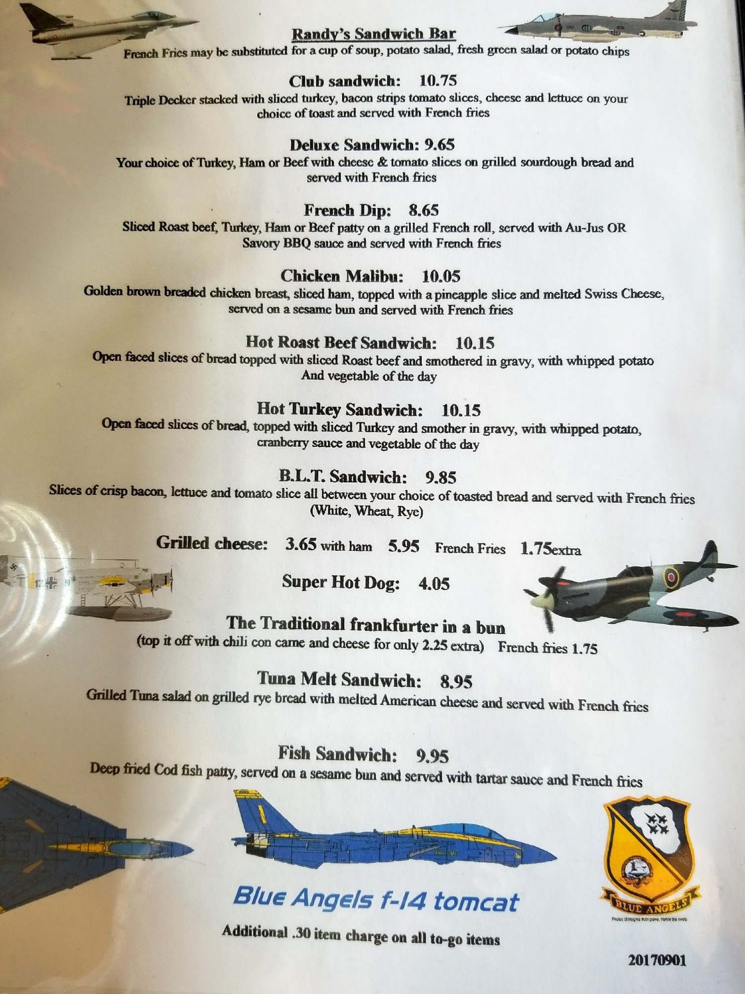 Randy's Restaurant Menu