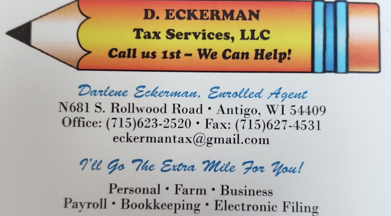 Eckerman Tax Services LLC N681 S Rollwood Rd, Antigo Wisconsin 54409