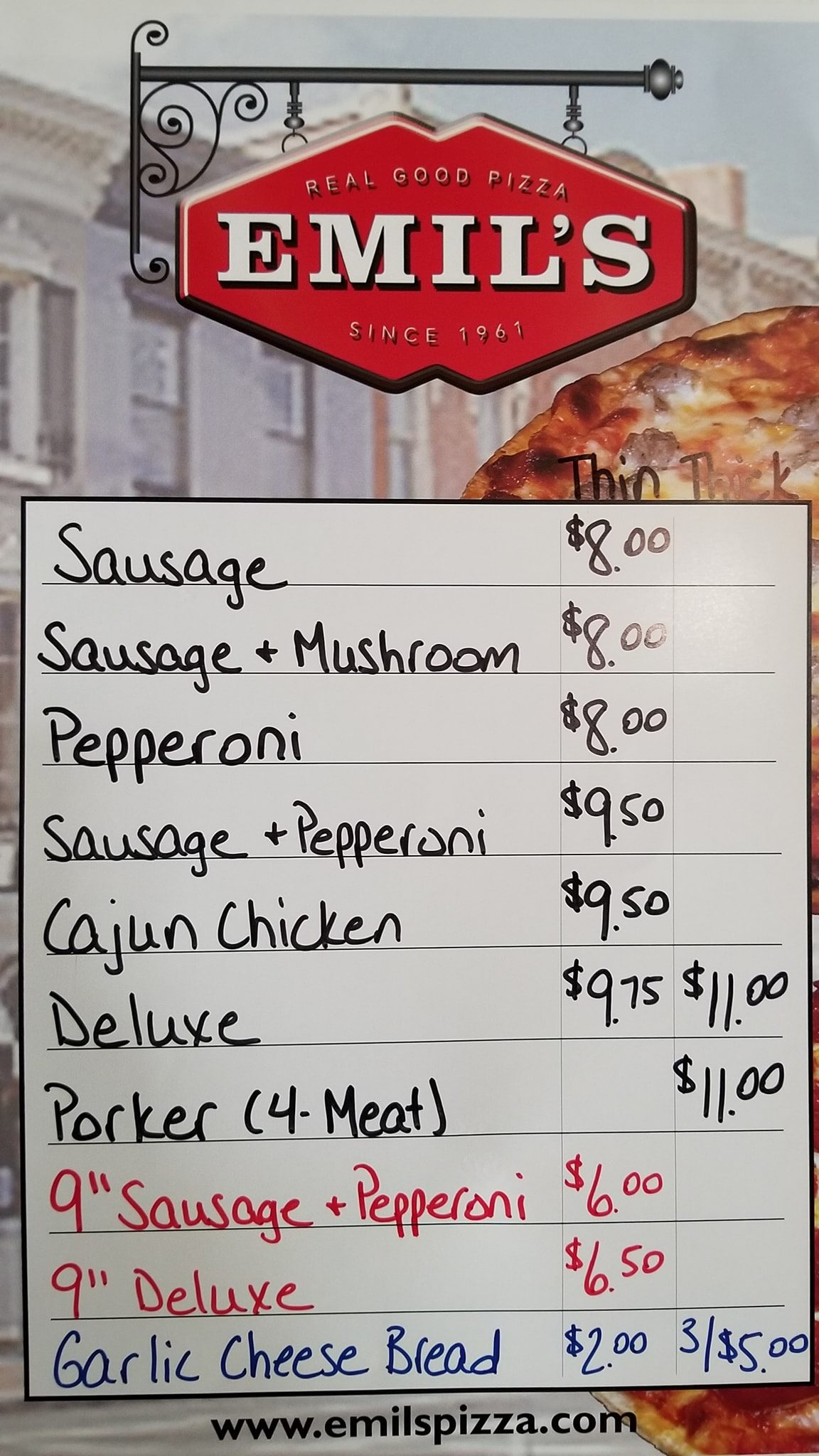 McCarthy's Tavern Menu