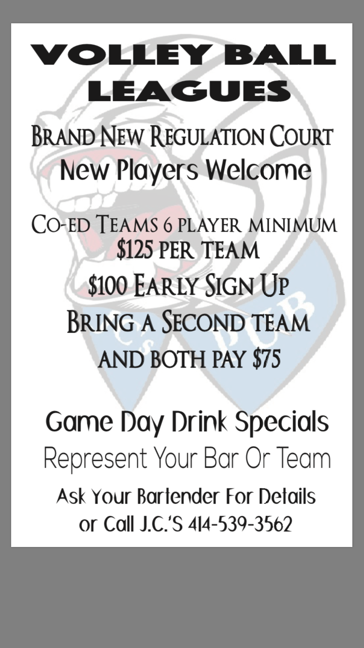 JC's Blue Collar Pub Menu