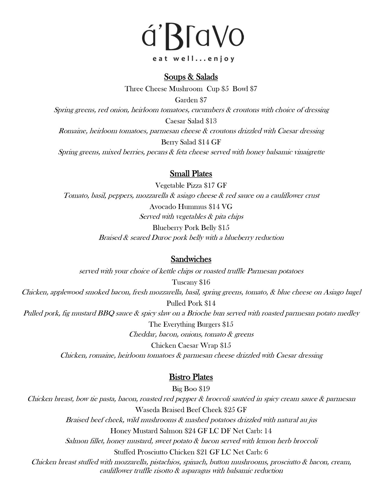 A'Bravo Bistro & Wine Bar 2069 Central Ct # 77, Green Bay