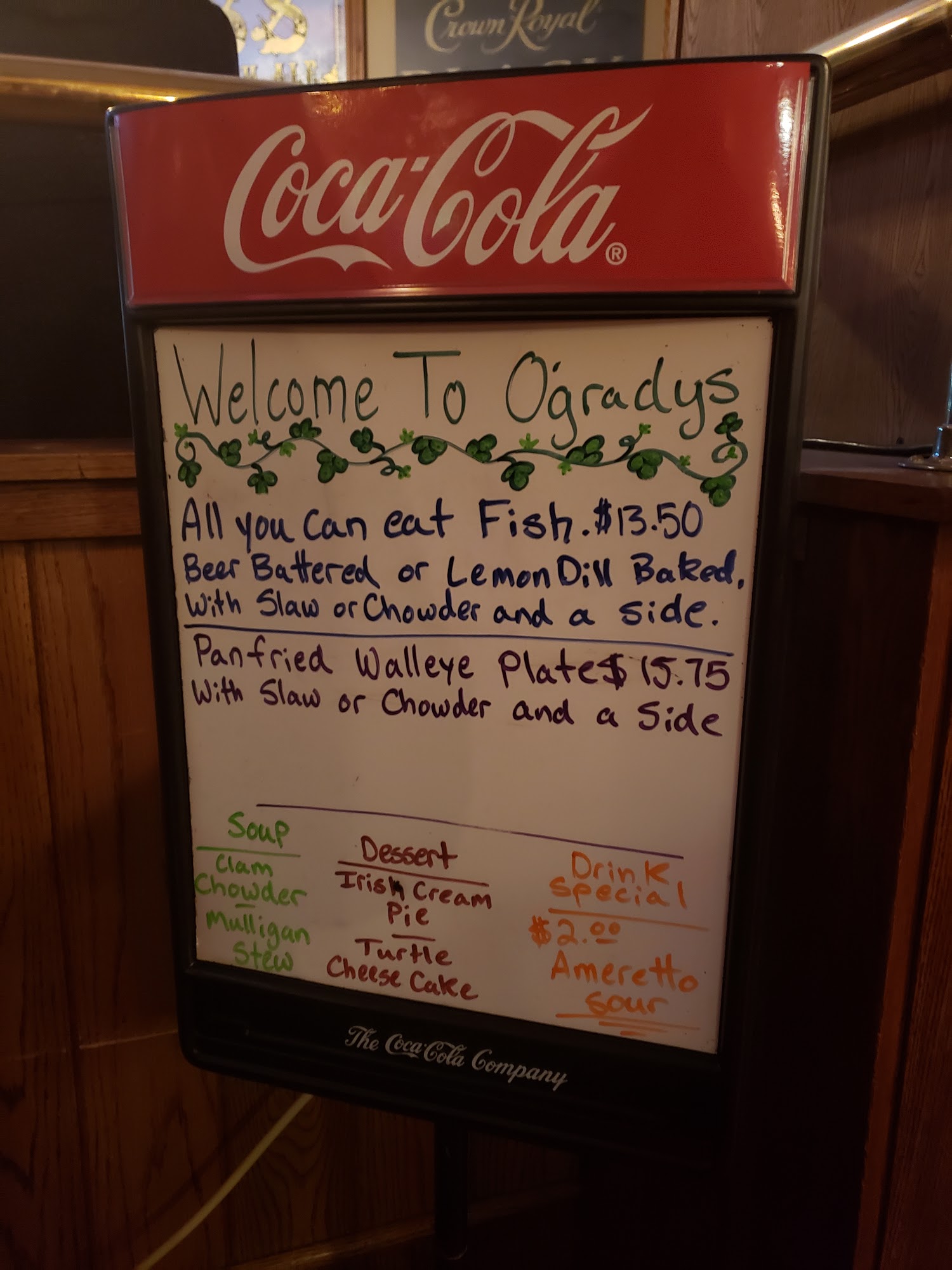 Martin O'Grady's Irish Pub Menu