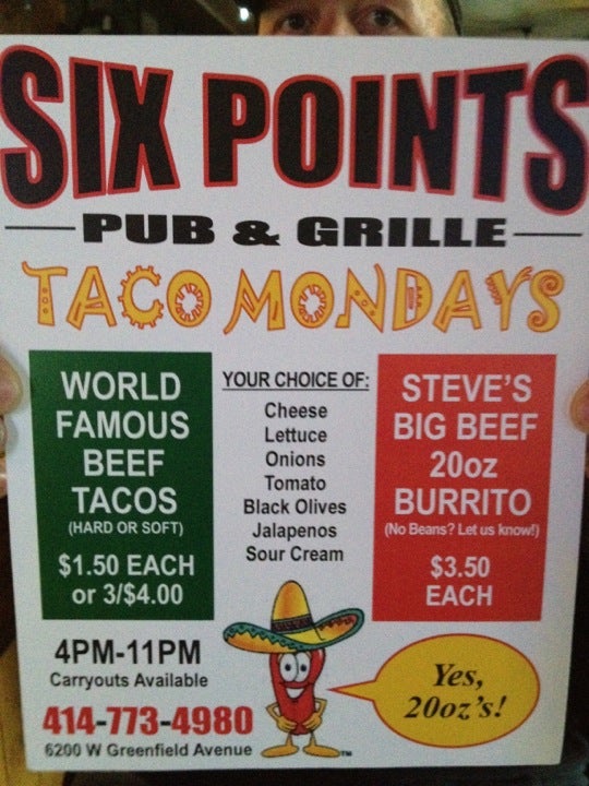 Six Points Pub & Grille Menu