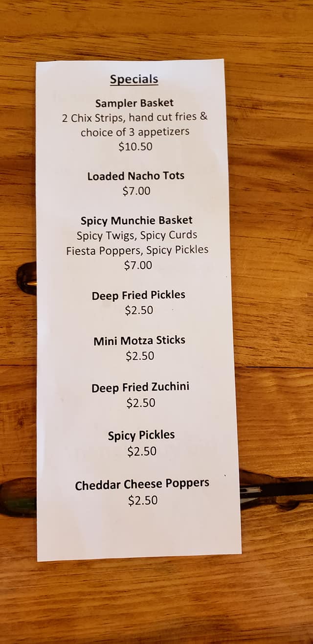 Wolfe's Den Menu
