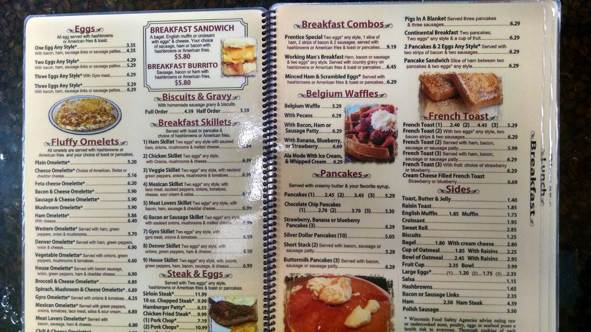 Prentice Family Restaurant Menu