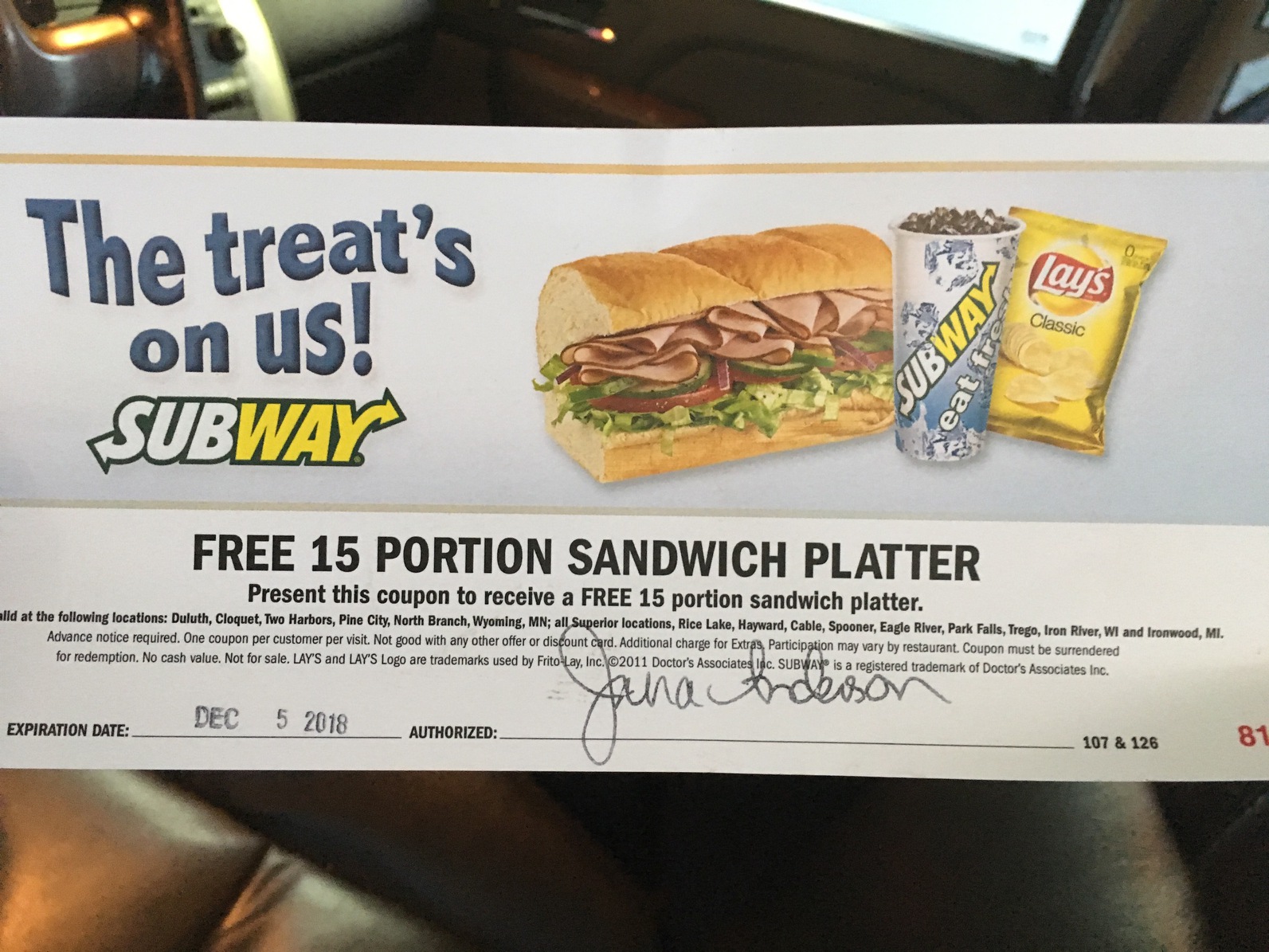 Subway Menu